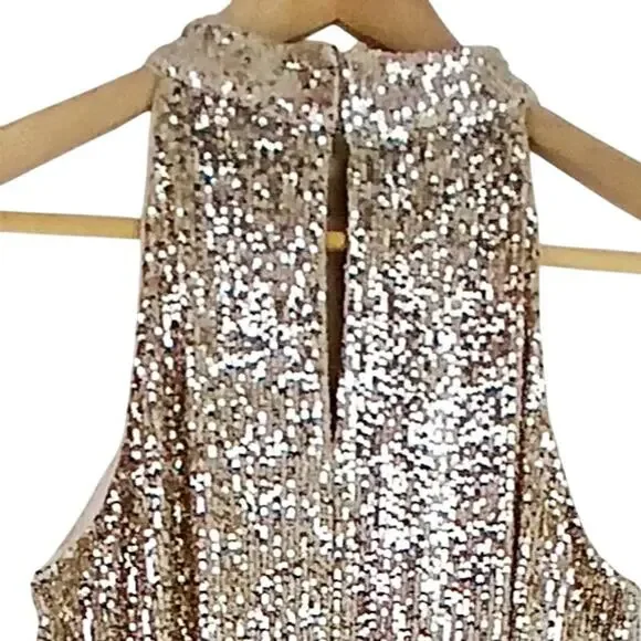 slim fit dress slacks DANCE THE NIGHT AWAY SEQUIN MINI DRESS IN GOLD – AKIRA main image 1